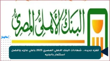 قفزة جديدة.. شهادات البنك الأهلي المصري 2025 بأعلى عائد وأفضل استثمار بالجنيه